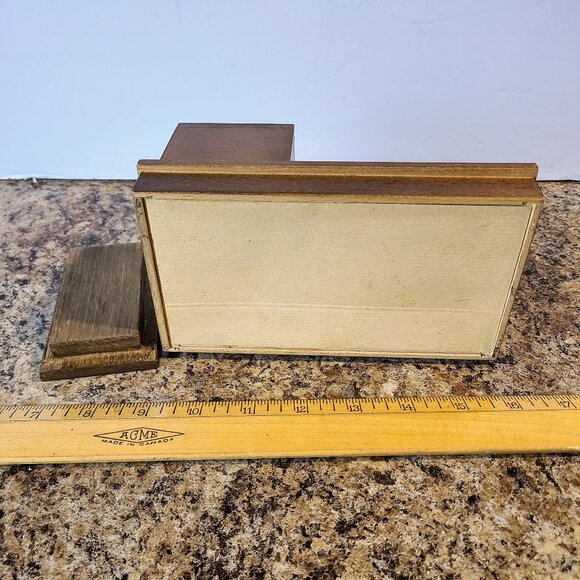 Vintage Wood Cigarette Dispenser Box, Mechanical Wooden Box Bird Bobbing, Works! - Picture 11 of 11
